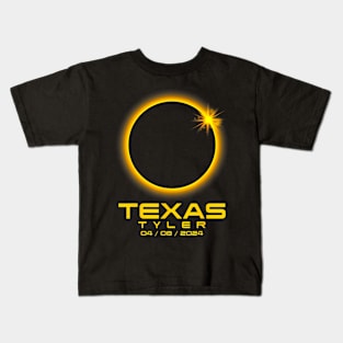 Tyler Texas Tx Total Solar Eclipse 2024 Kids T-Shirt